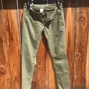 Mossimo olive green skinny jeans